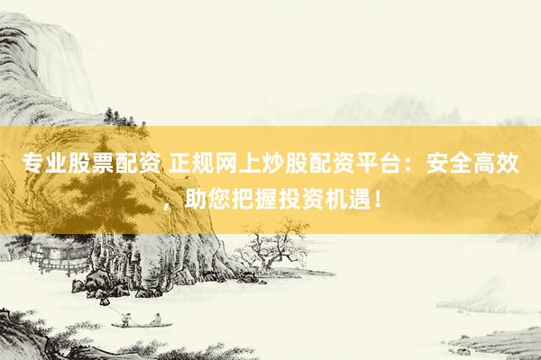 专业股票配资 正规网上炒股配资平台：安全高效，助您把握投资机遇！