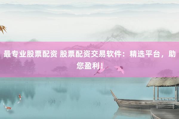 最专业股票配资 股票配资交易软件：精选平台，助您盈利！
