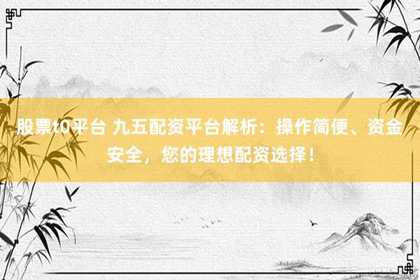 股票t0平台 九五配资平台解析：操作简便、资金安全，您的理想配资选择！