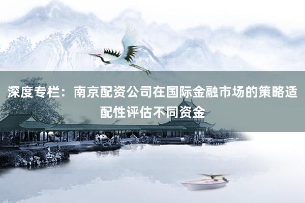 深度专栏:南京配资公司在国际金融市场的策略适配性评估不同资金