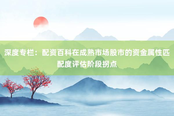 深度专栏:配资百科在成熟市场股市的资金属性匹配度评估阶段拐点