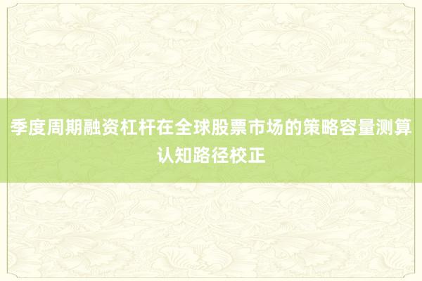 季度周期融资杠杆在全球股票市场的策略容量测算认知路径校正